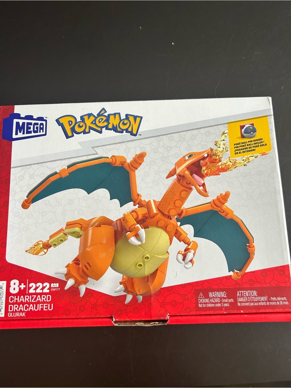 Mega Pokémon Charizard Building Set 222 Pieces GWY77  ( UNOPENED )